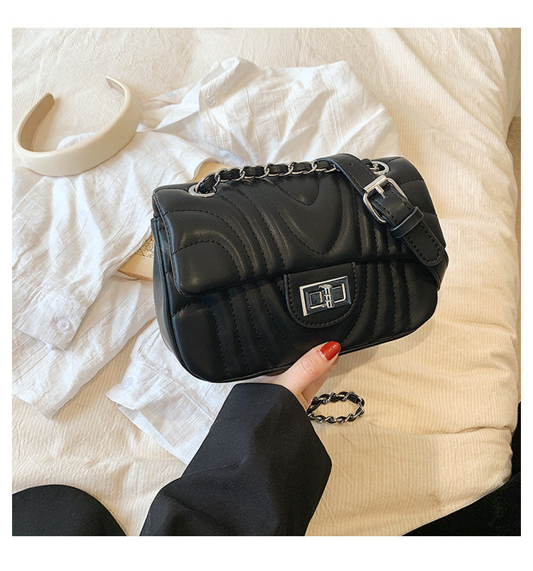Black Curved Quilted Bag