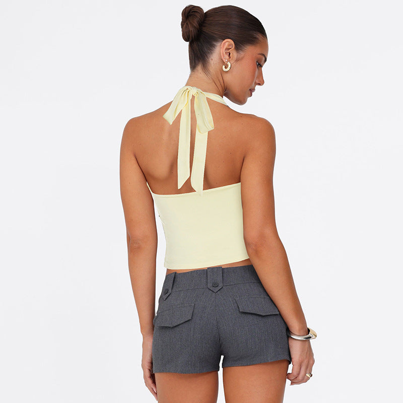 Yellow Halter Fitted Camisole