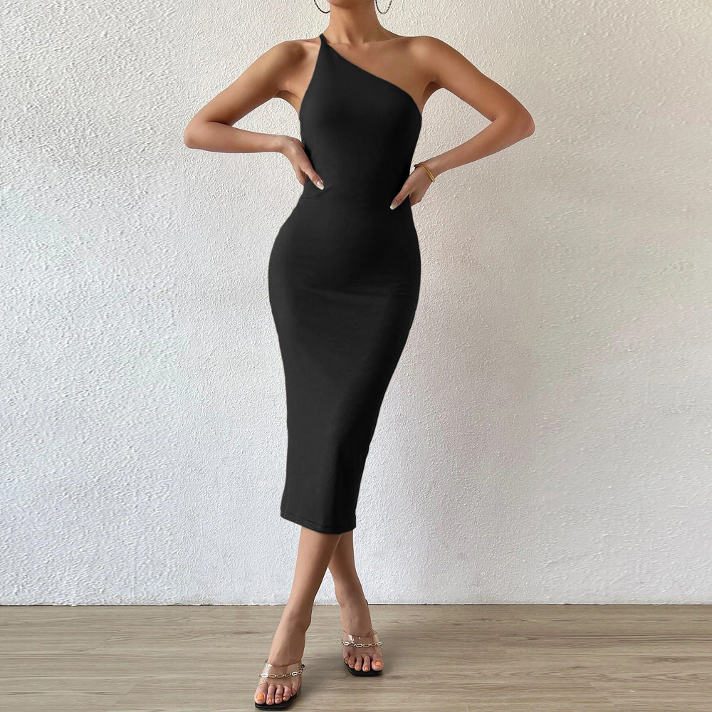 Black One Shoulder Back Detail Top