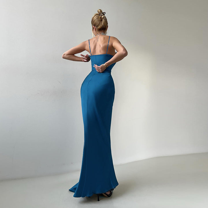 Blue Wrap dress with large bow detail