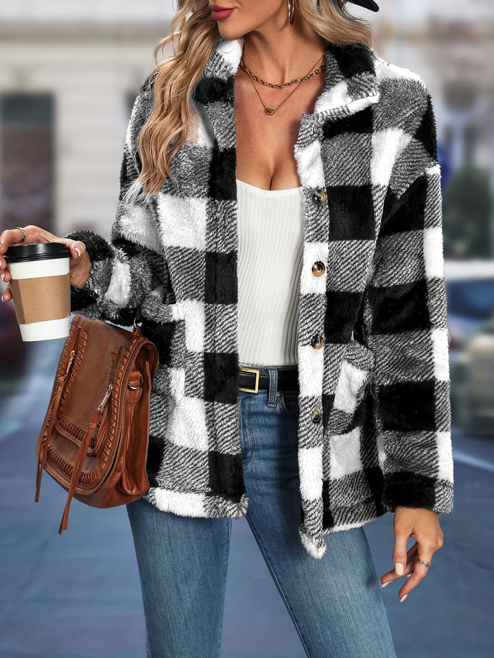 Black Flanel Button Down Jacket
