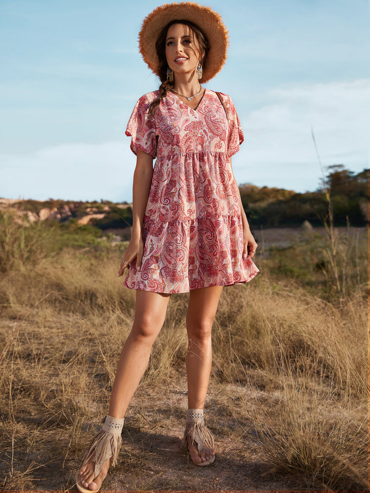 Pink Bohemian Mini Dress