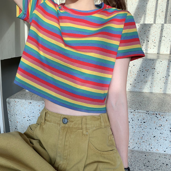 Multicolour Striped Oversized T-Shirt