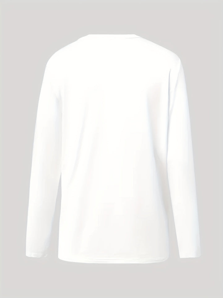 White Side Button Detail Full Sleeved Top