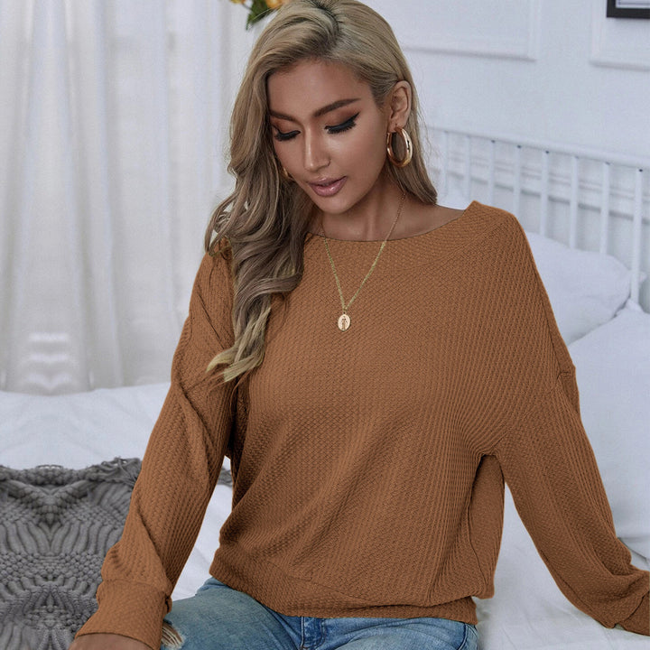 Brown Full Sleeve Back Detail Top