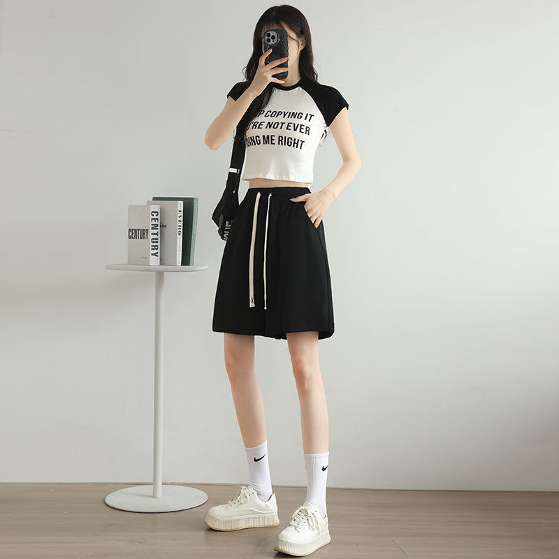 Black Pleated Regulatr Fit Shorts