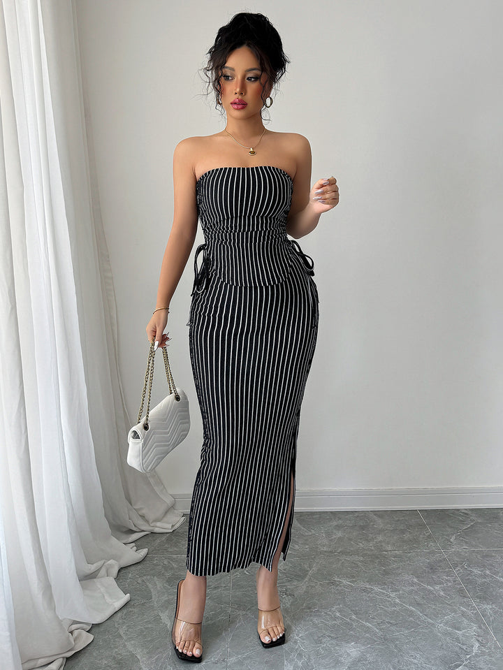 Black Strapless Bodycon Dress