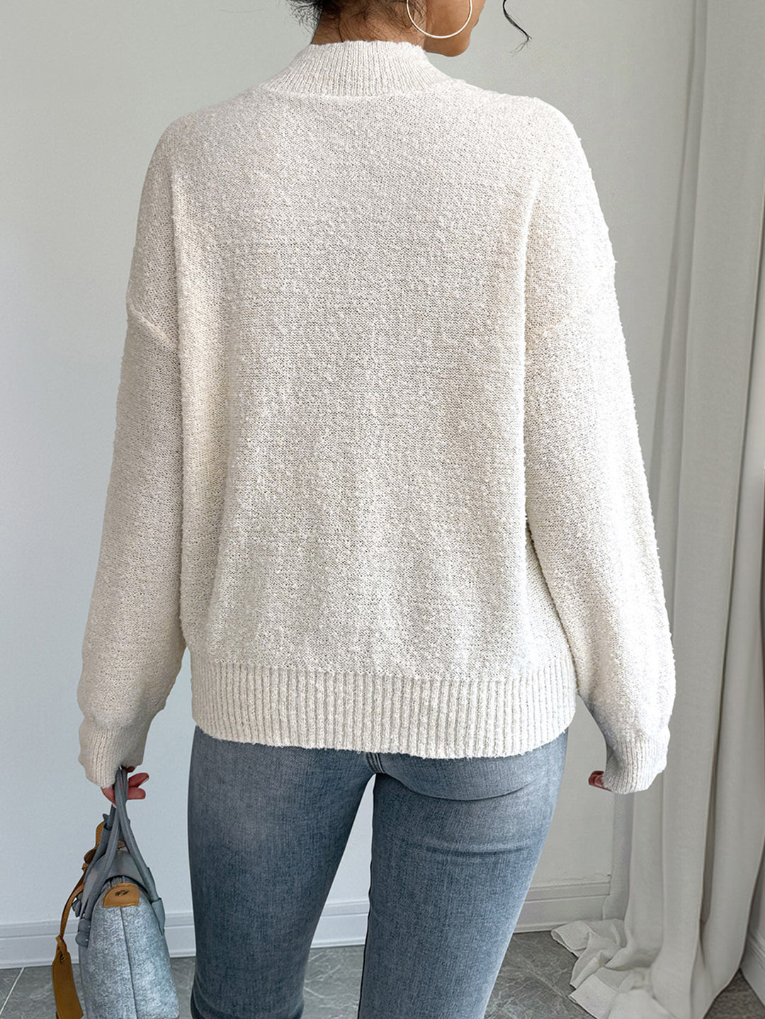 White Full Sleeves Printed Sweatshirt