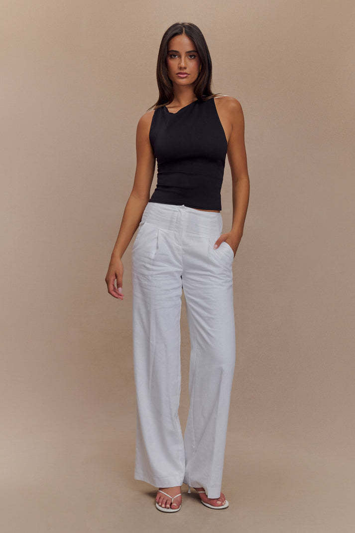 Black Sleeveless Back Panel Detail Top