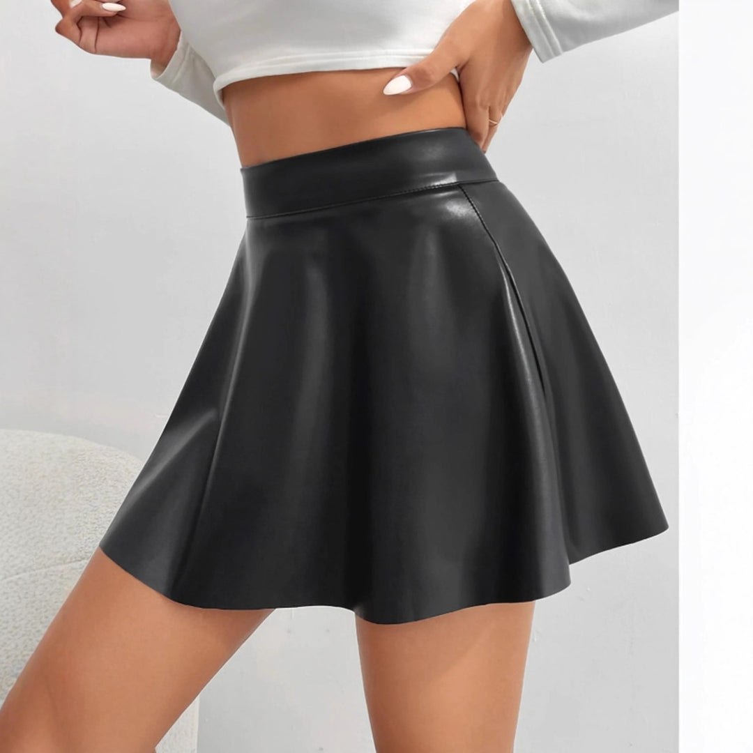 Black High Waist Flared Skirt