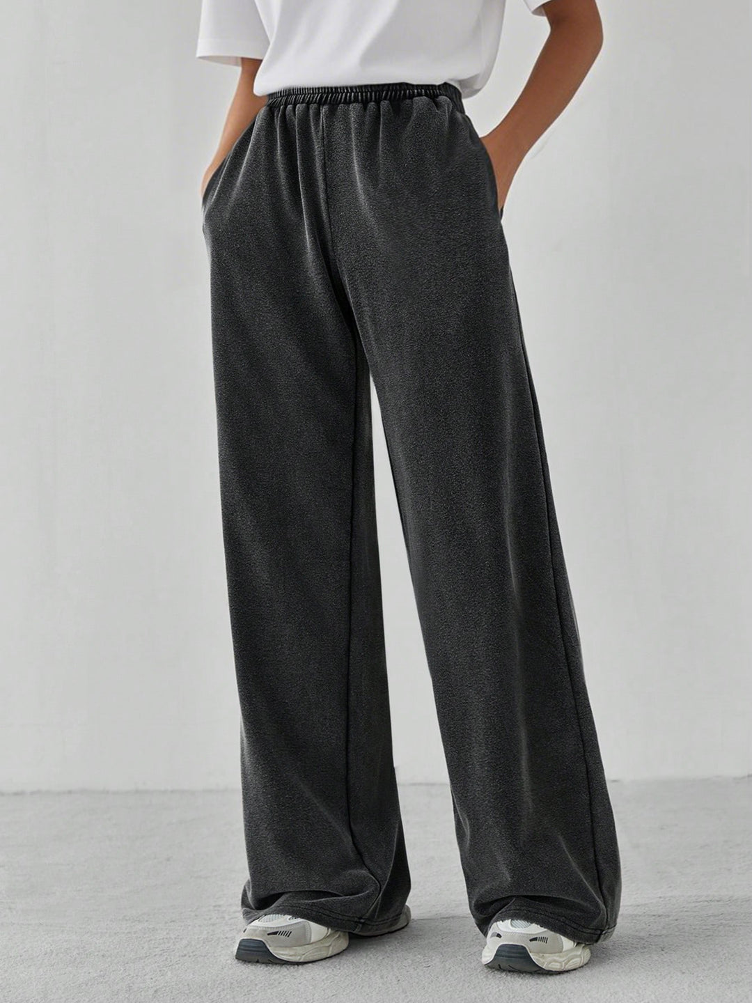 Charcoal Wide Leg Trouser