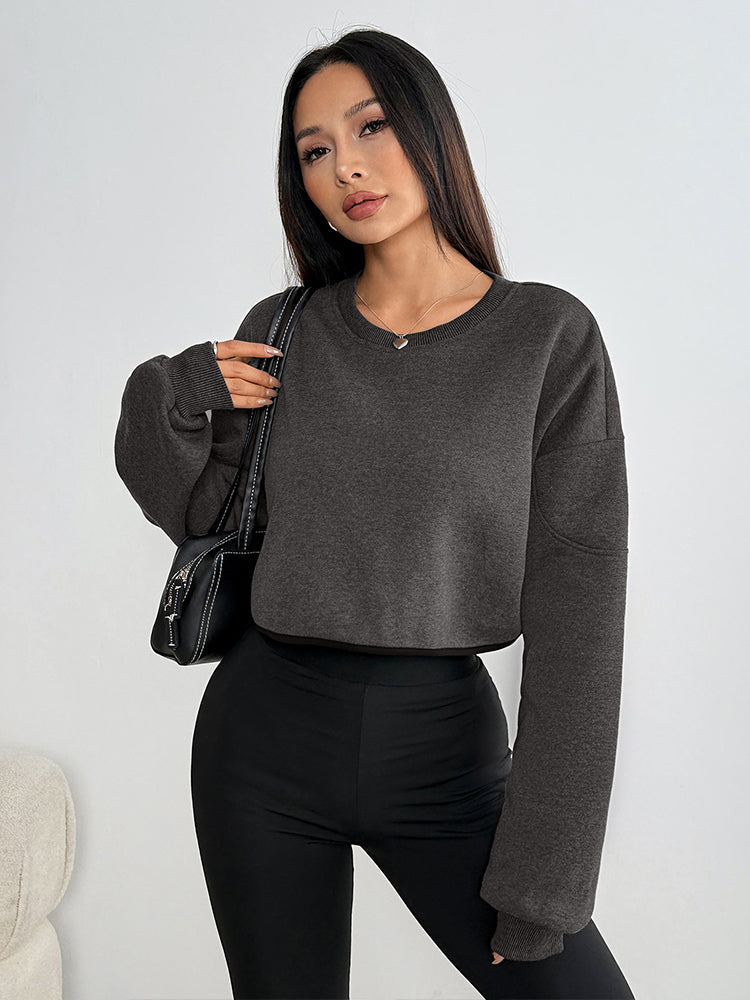 Grey Full Sleeve Crew Neck Sweatshirt