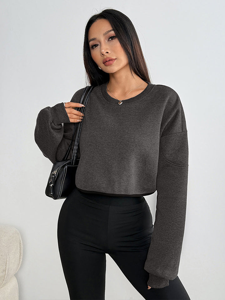 Grey Full Sleeve Crew Neck Sweatshirt