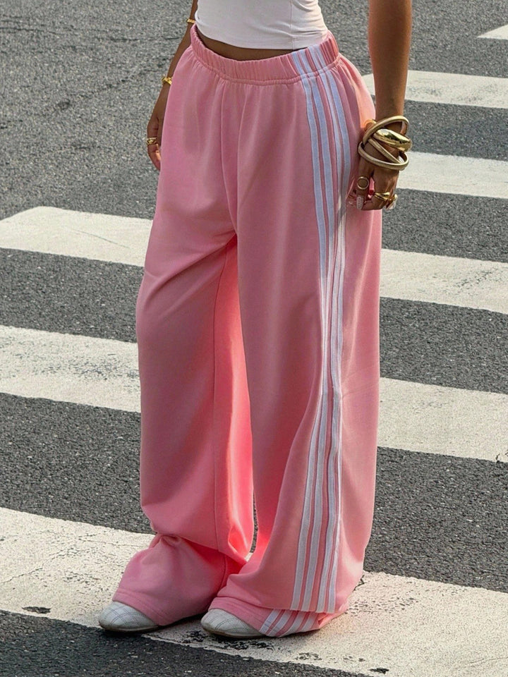 Pink Side Tape Wide Leg Pant