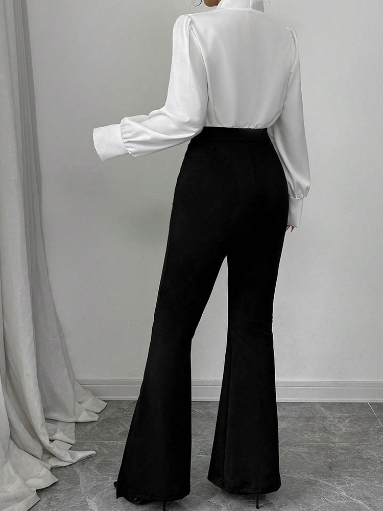 Black High Waist Bottom Flare Pant