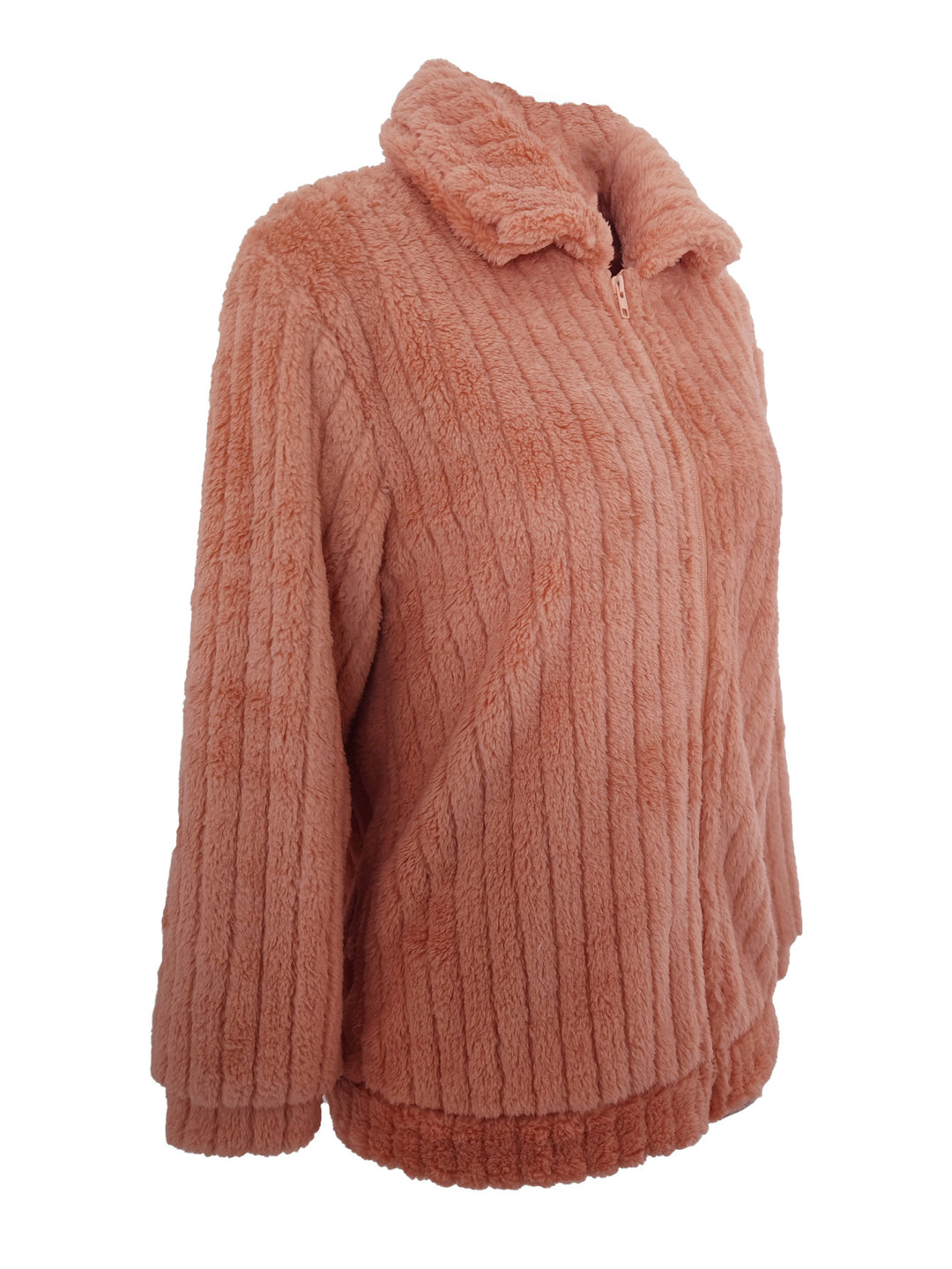 Pink Full Sleeve Textured Collared Jackets