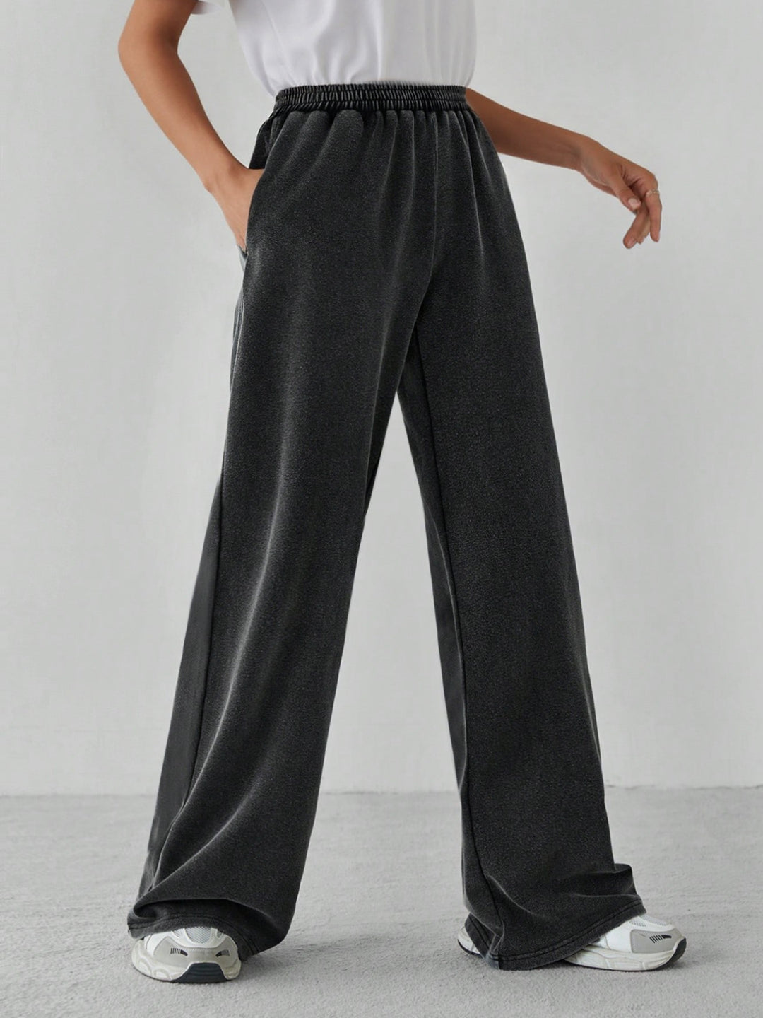 Charcoal Wide Leg Trouser