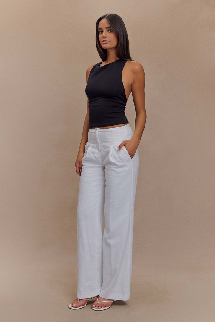 Black Sleeveless Back Panel Detail Top
