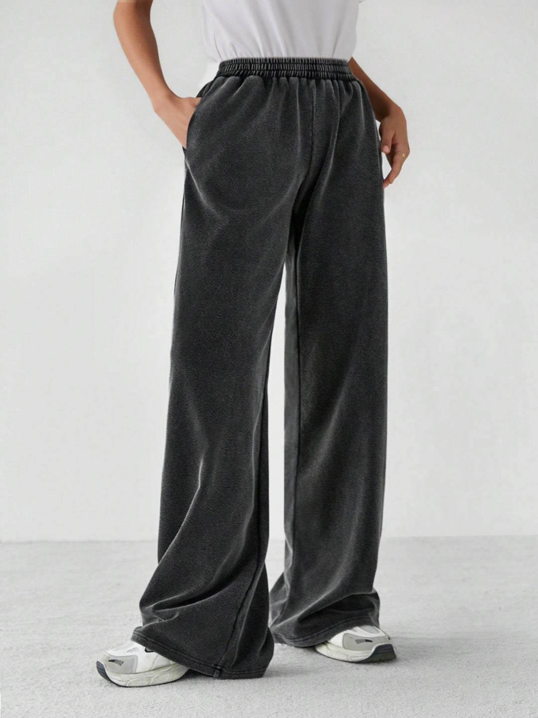 Charcoal Wide Leg Trouser