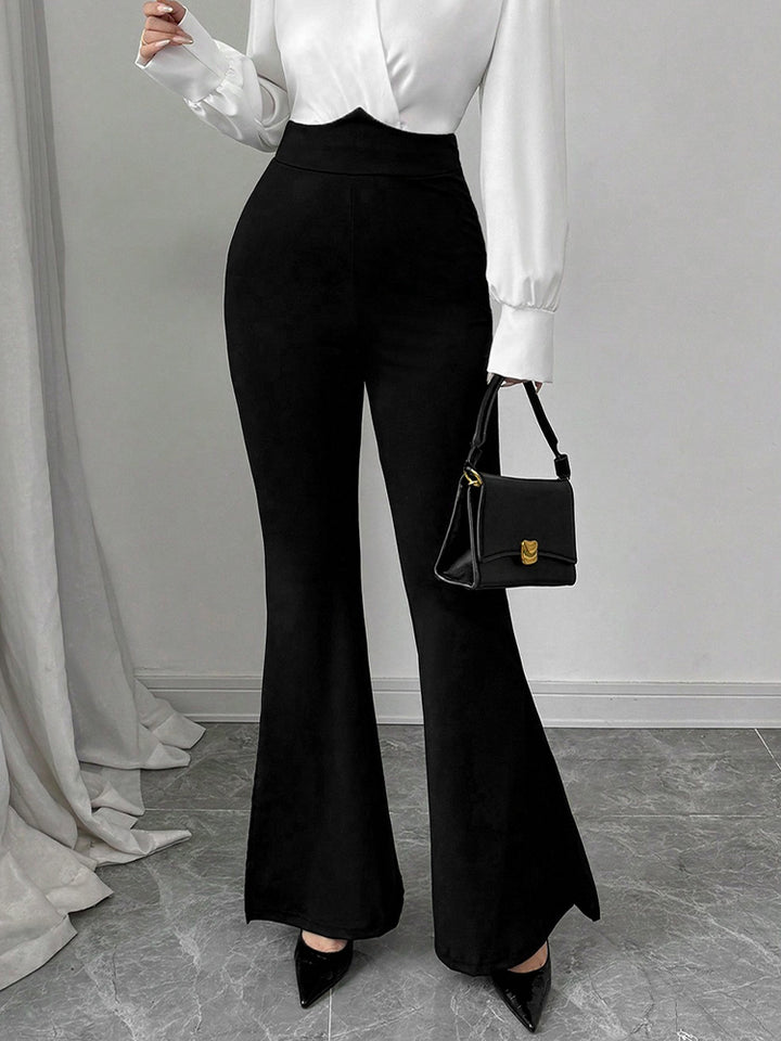 Black High Waist Bottom Flare Pant