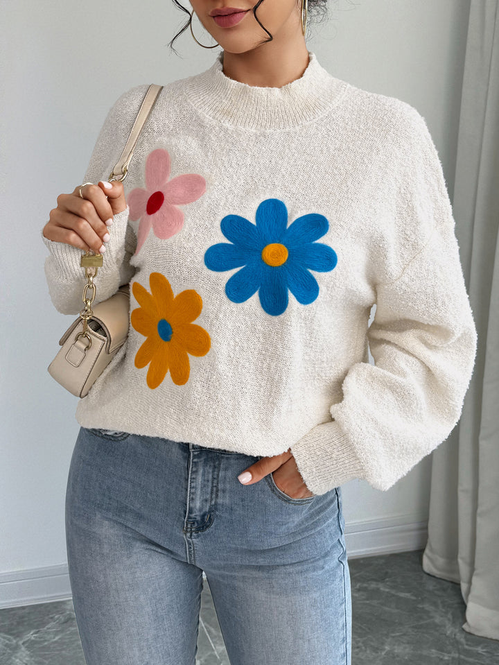White Full Sleeves Printed Sweatshirt