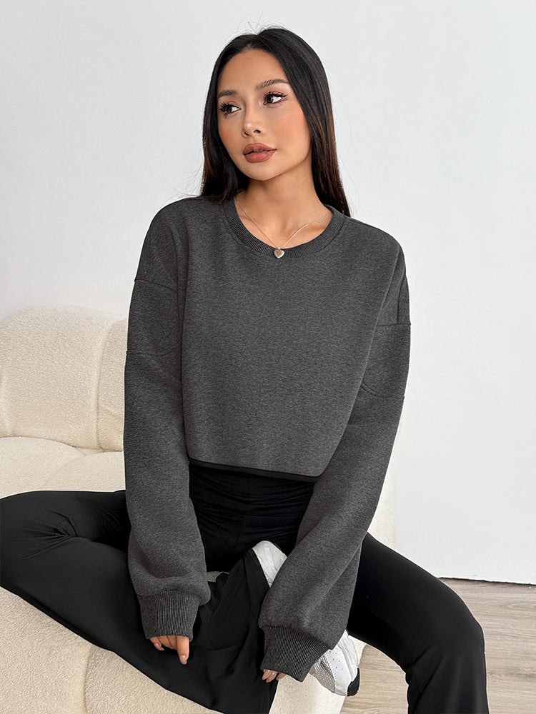 Grey Full Sleeve Crew Neck Sweatshirt