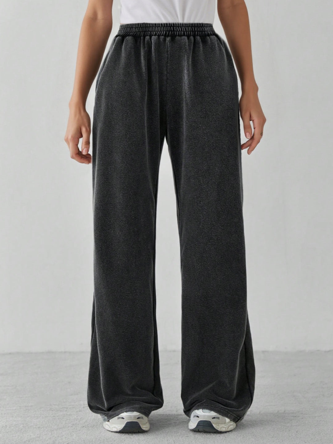 Charcoal Wide Leg Trouser