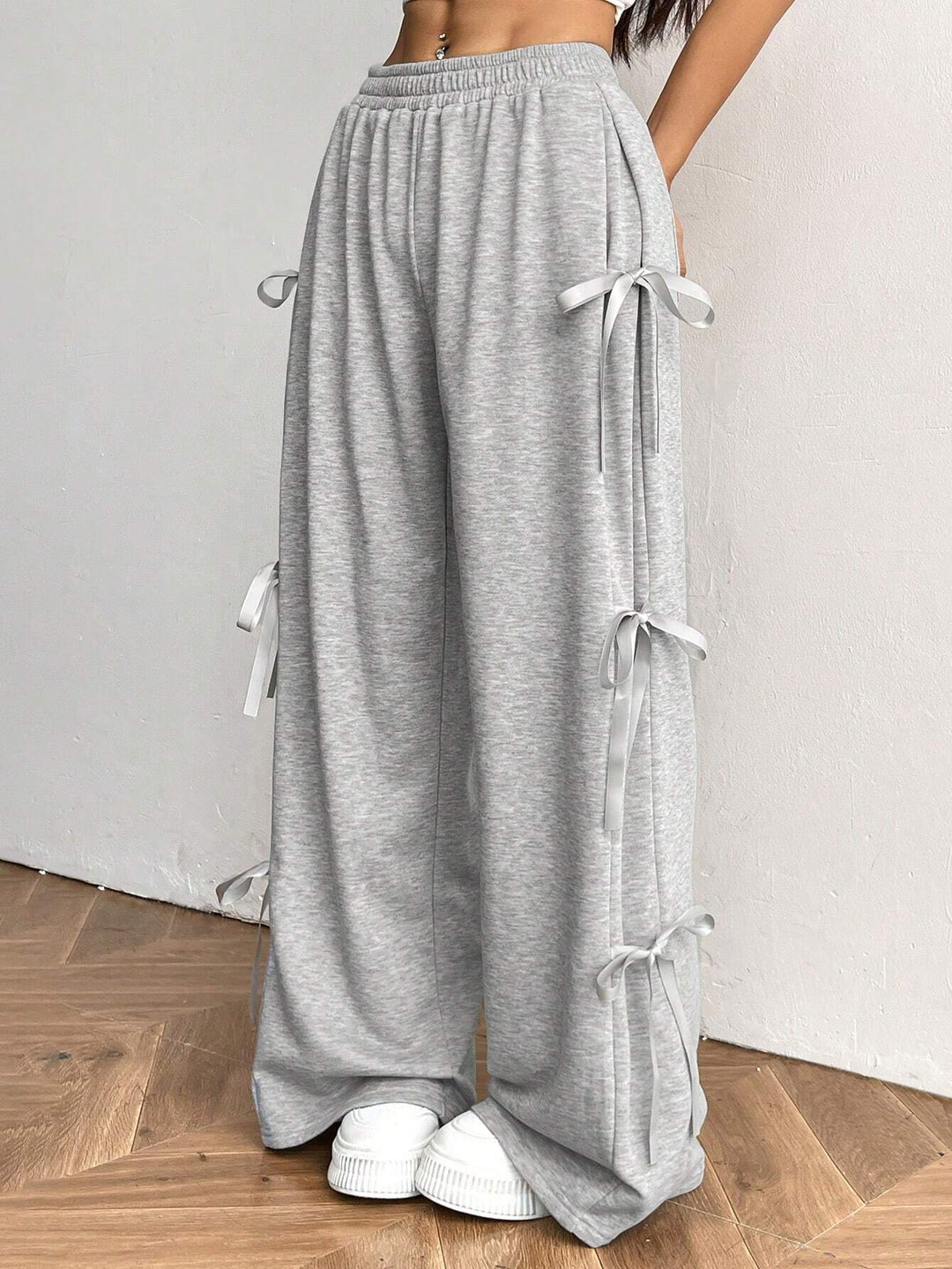 Grey Side Bow Detail Sweatpant