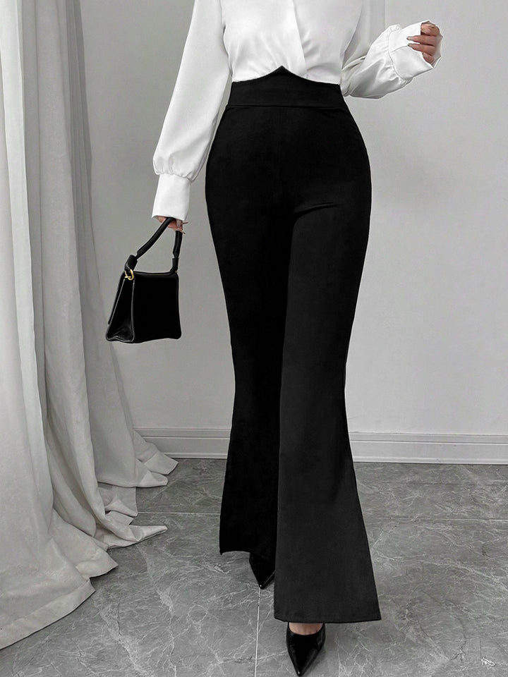 Black High Waist Bottom Flare Pant