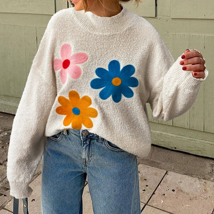White Full Sleeves Printed Sweatshirt