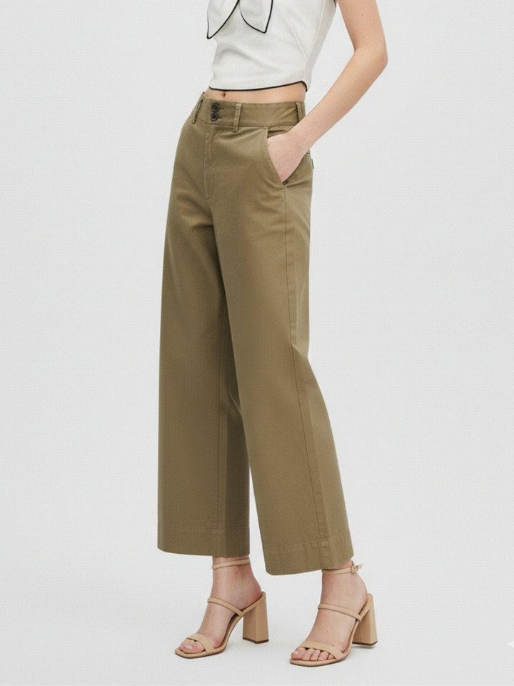 Brown Tapered Fit High-Rise