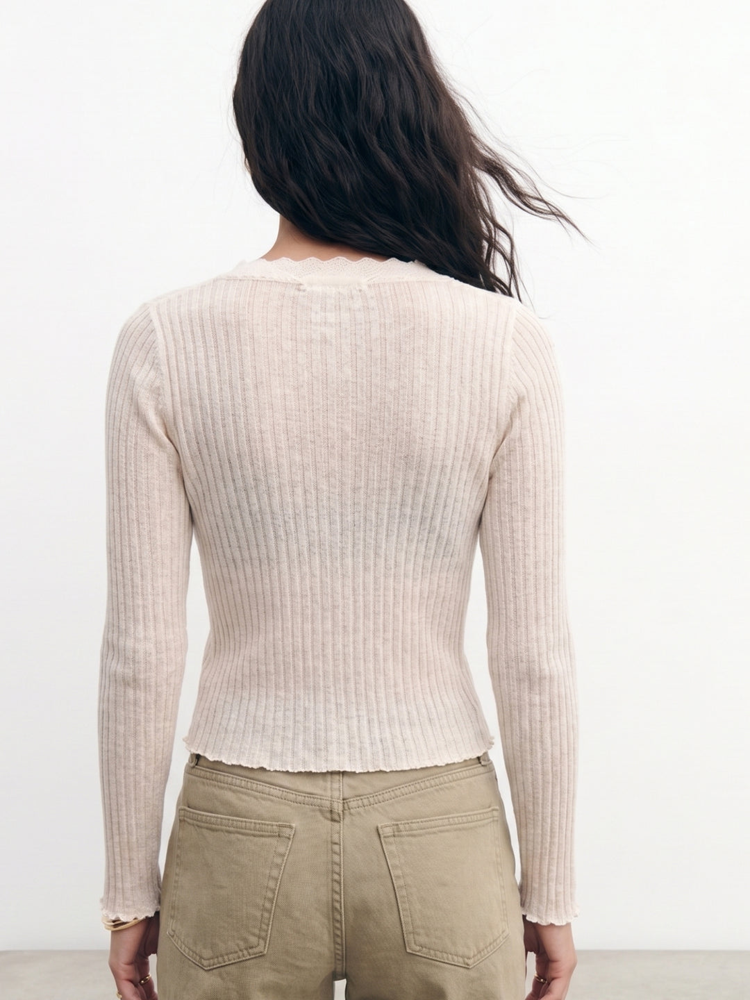 Off White Front Open Shrug Styled Top