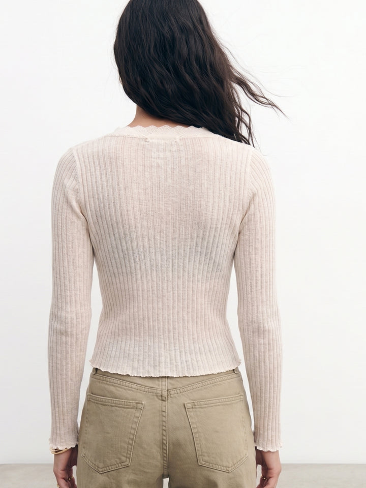 Off White Front Open Shrug Styled Top