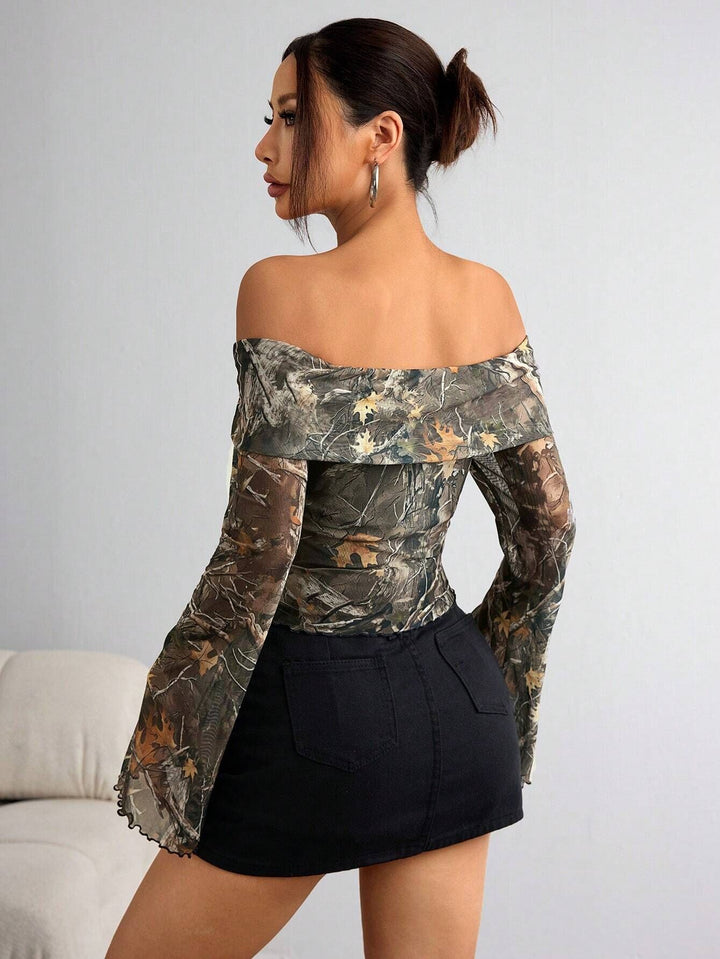 Multi Bell Sleeve Off Shoulder Top