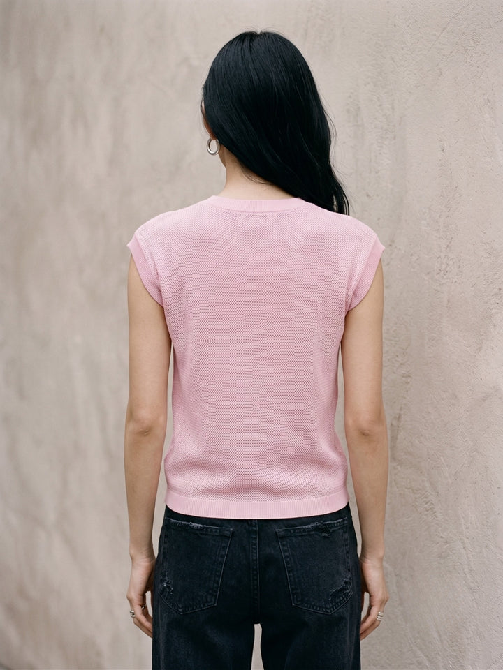 Pink High Neck Extened Sleeved Top