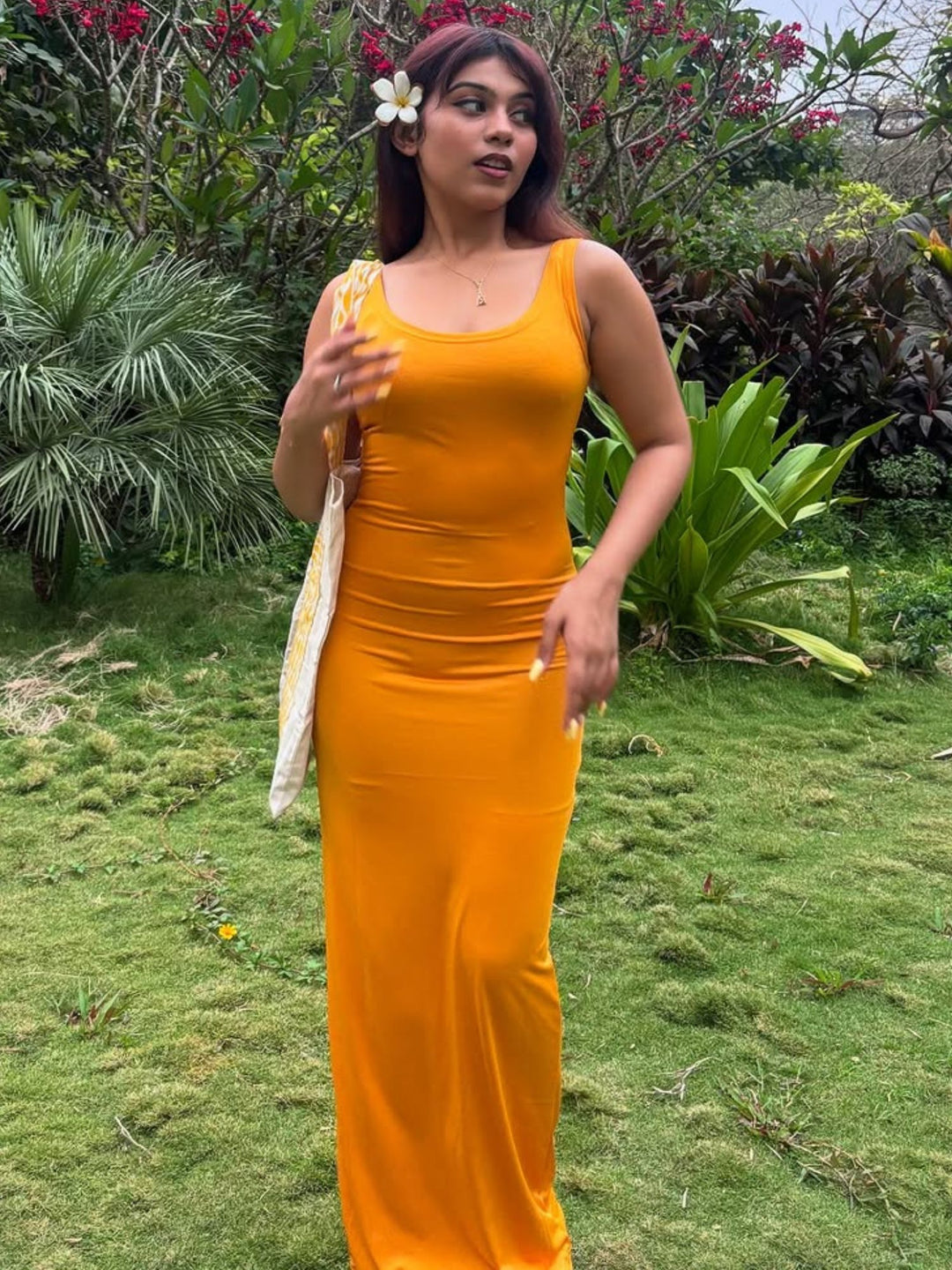 Orange Bodycon Sheath Dress
