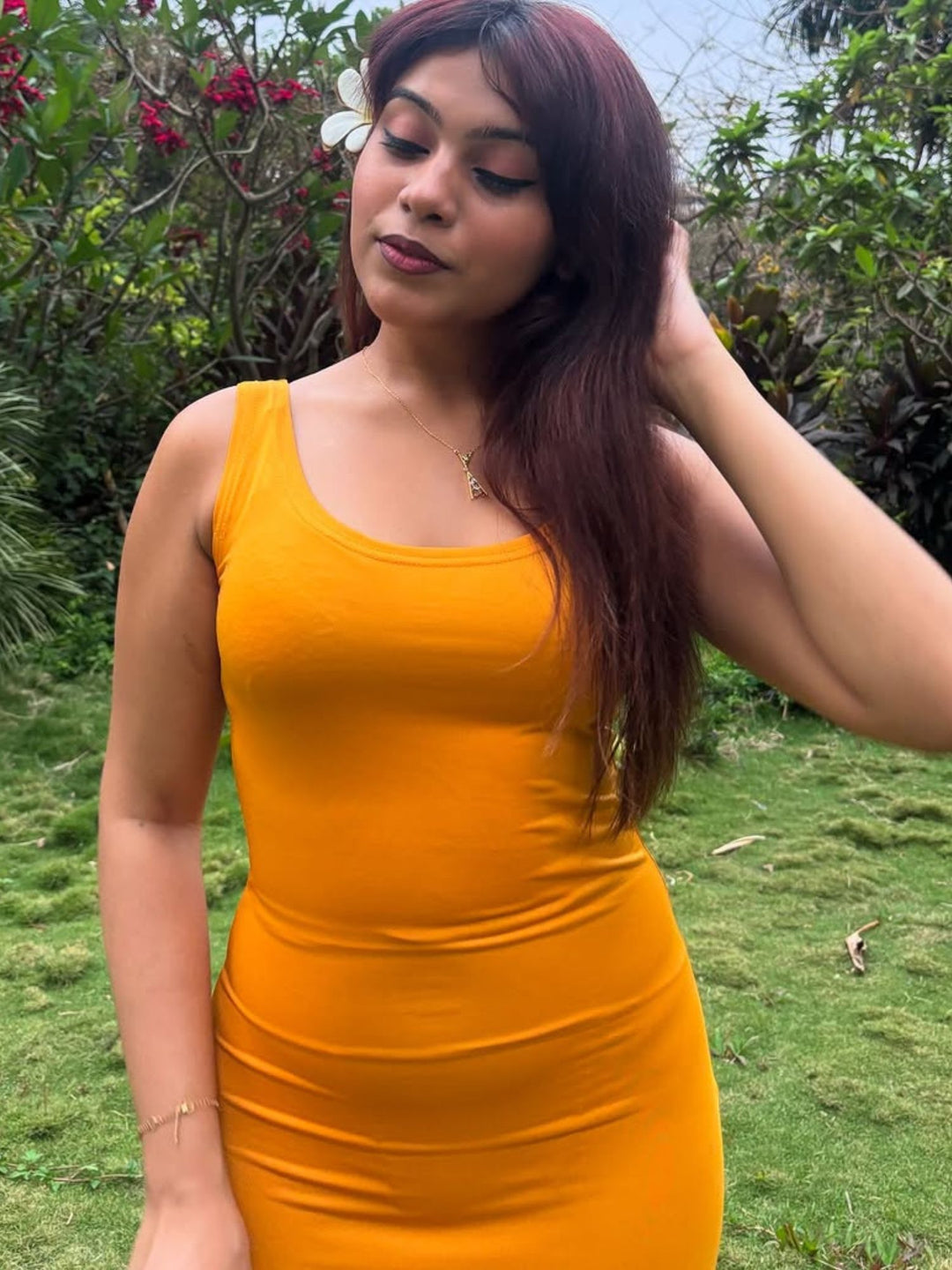Orange Bodycon Sheath Dress
