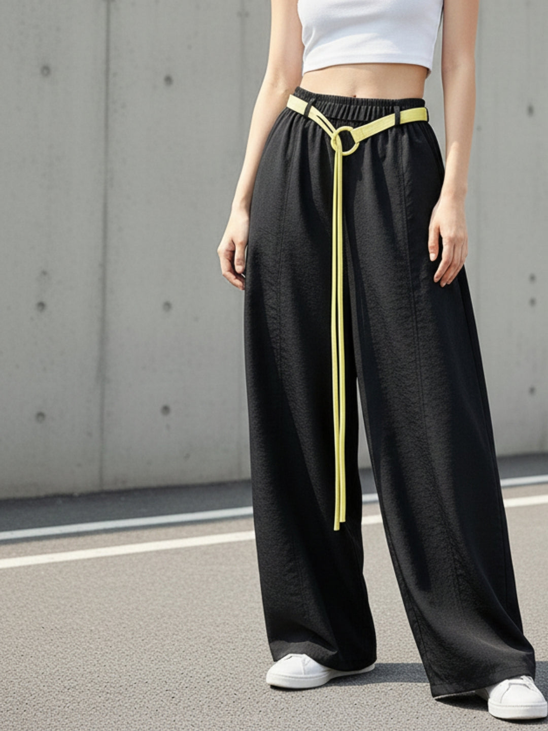 Black High Waist Barrel Style Sweatpant