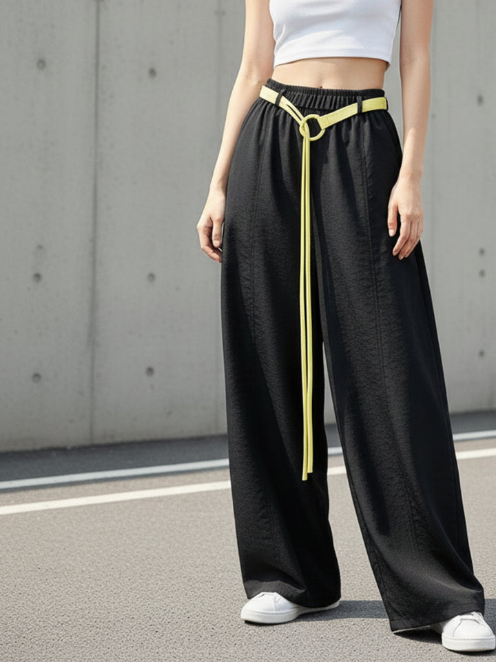 Black High Waist Barrel Style Sweatpant