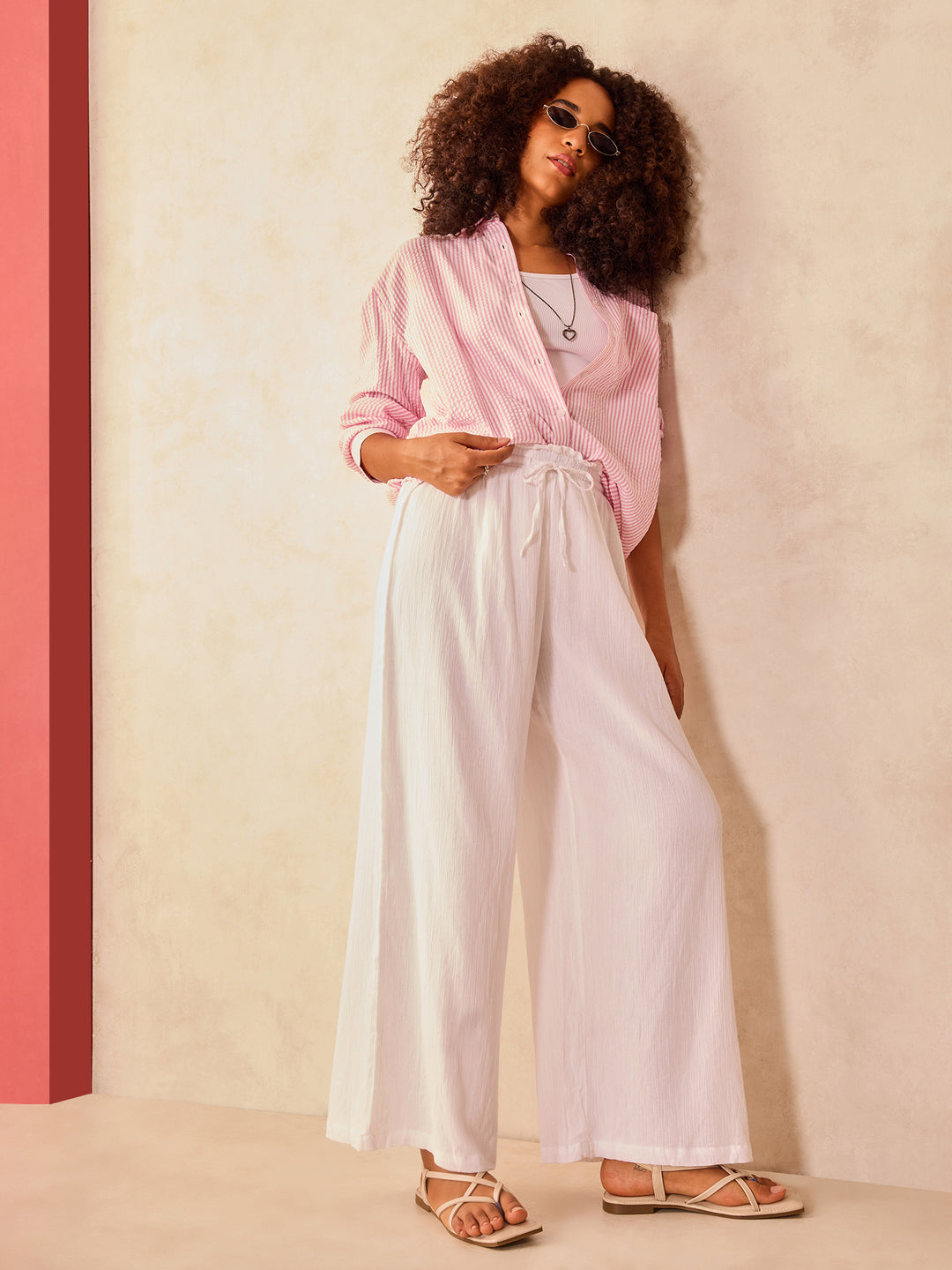 Pink Oversized Stripe Shirt