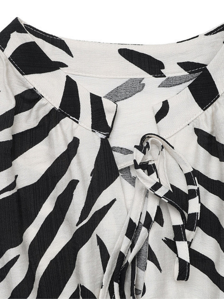 White Sleeveless Printed Dress