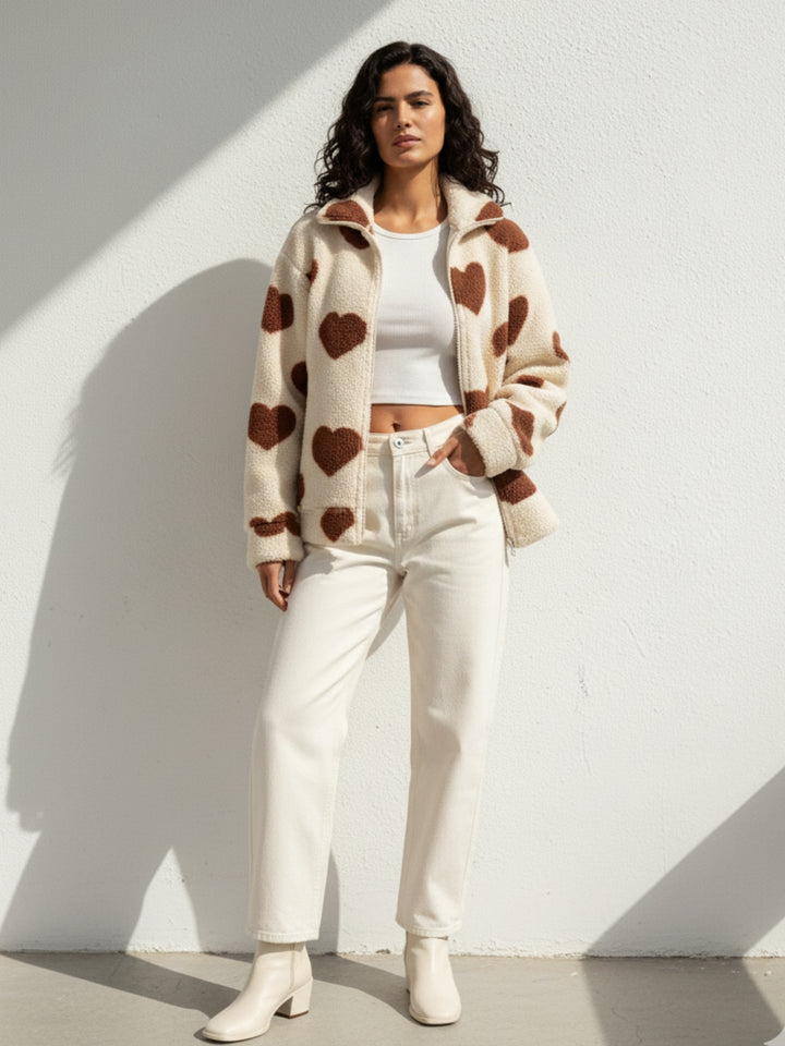 Brown Full Sleeve Printed Jacket