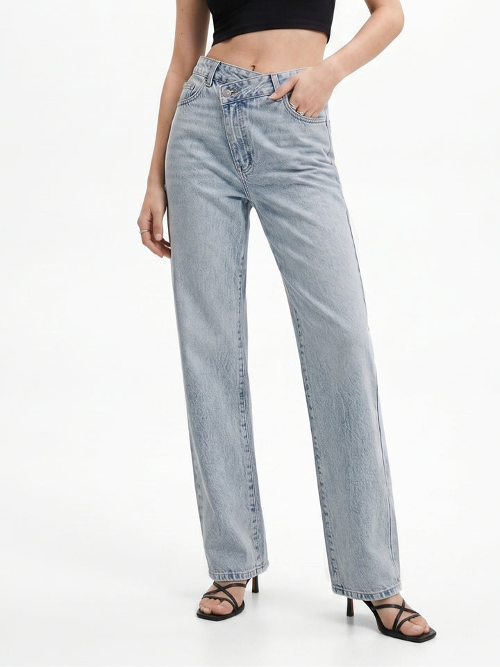 Light Blue Clean Slim Fit Washed Denims