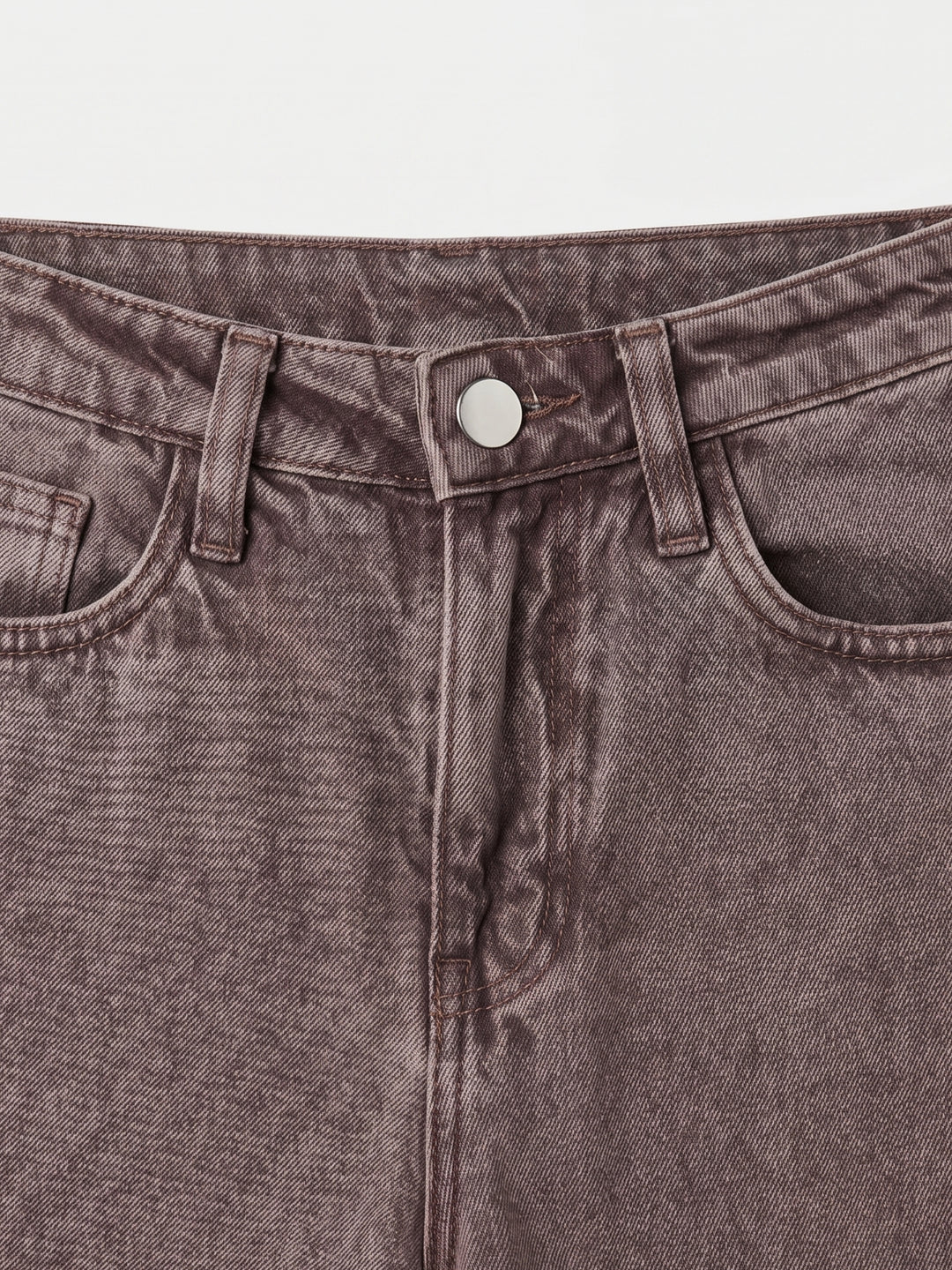 Mocha Brown High-Rise Straight Fit Jeans