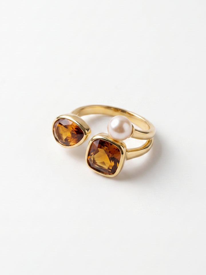 Gold Gemstone Stylized Ring