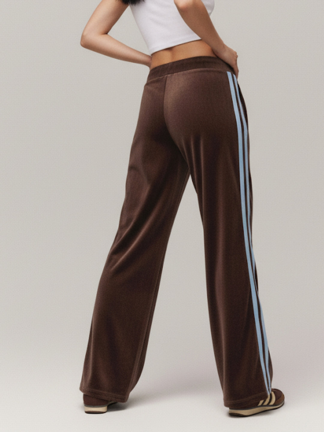 Brown Side Tape Wide Leg Pant