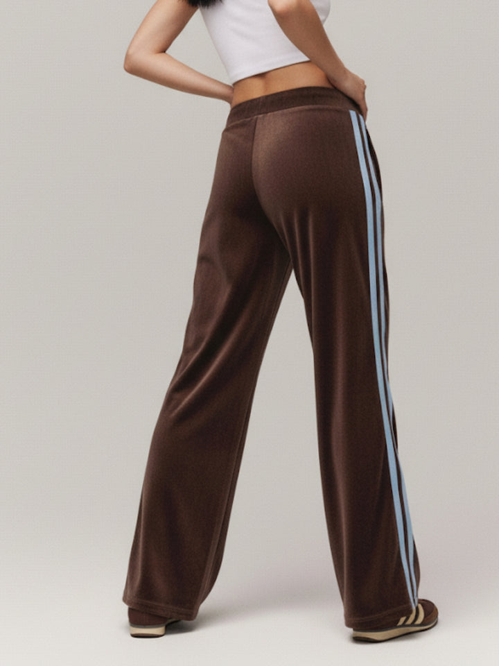 Brown Side Tape Wide Leg Pant