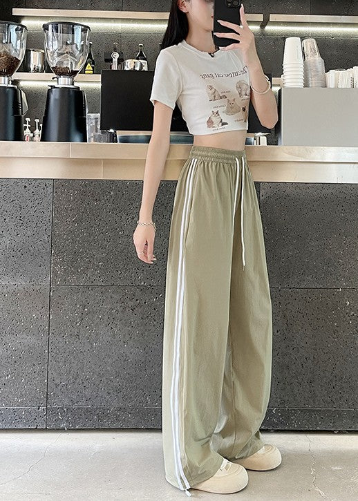 Khaki Stripe Drawstring Joggers