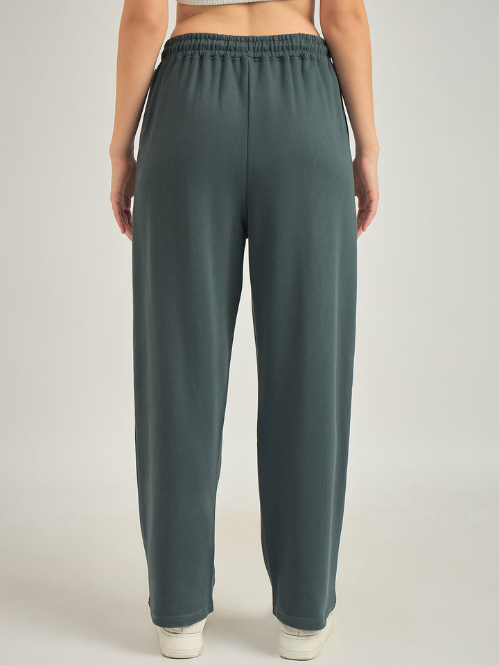 Dark Grey Side Tape Printed Sweatpants