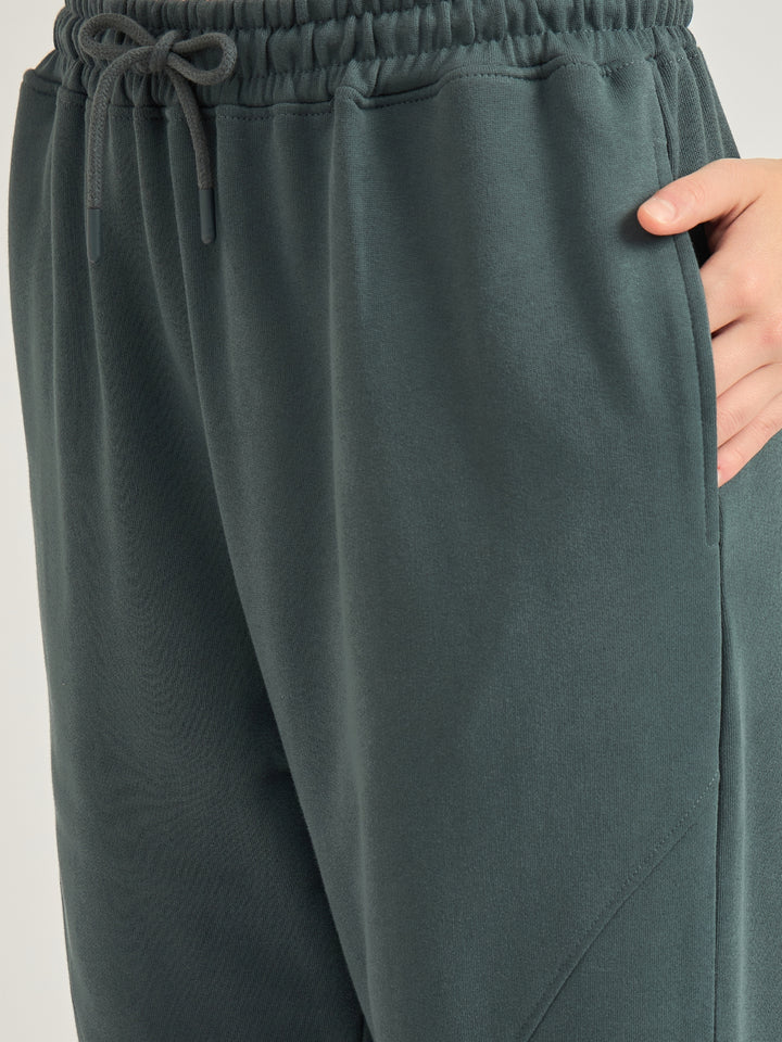Dark Grey Side Tape Printed Sweatpants